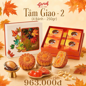 Bánh trung thu Givral Combo Tâm Giao 2 - Hộp 4 bánh 250g