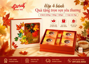 Bánh trung thu Givral Combo Tâm Giao 3 - Hộp 4 bánh 250g