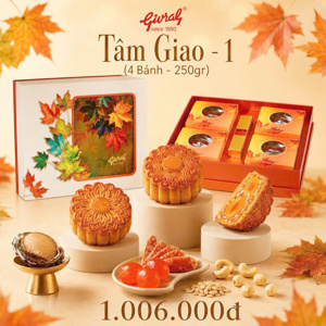 Bánh trung thu Givral Combo Tâm Giao 1 - 250gr, 2 trứng, 4 bánh