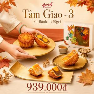 Bánh trung thu Givral Combo Tâm Giao 3 - Hộp 4 bánh 250g