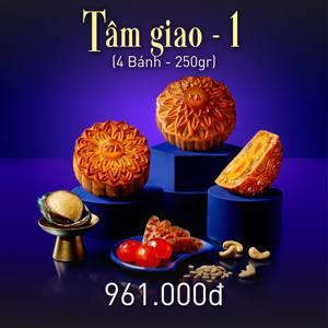 Bánh trung thu Givral Combo Tâm Giao 1 - 250gr, 2 trứng, 4 bánh
