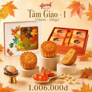 Bánh trung thu Givral Combo Tâm Giao 1 - 250gr, 2 trứng, 4 bánh