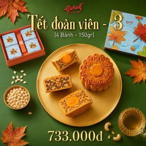 Bánh trung thu Givral Combo Tết đoàn viên 3 - Hộp 4 bánh 150g