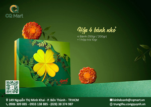 Bánh trung thu Givral Combo Tết đoàn viên 3 - Hộp 4 bánh 150g