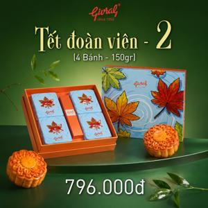 Bánh trung thu Givral Combo Tết đoàn viên 2 - 150gr, 1 trứng, 4 bánh