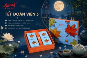 Bánh trung thu Givral Combo Tết đoàn viên 3 - Hộp 4 bánh 150g