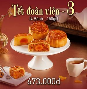 Bánh trung thu Givral Combo Tết đoàn viên 3 - Hộp 4 bánh 150g
