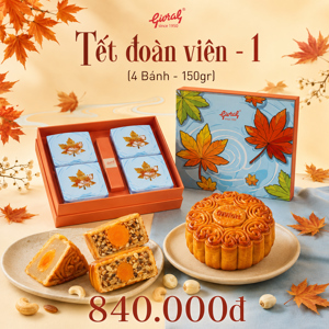 Bánh trung thu Givral Combo Tết đoàn viên 1 - Hộp 4 bánh 150gr