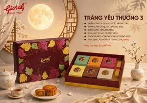 Bánh trung thu Givral Combo Trăng yêu Thương 3 - 150gr, 1 trứng, 6 bánh