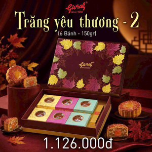 Bánh trung thu Givral Combo Trăng yêu Thương 2 - 150gr, 1 trứng, 6 bánh