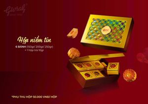 Bánh trung thu Givral Combo Trăng yêu Thương 3 - 150gr, 1 trứng, 6 bánh