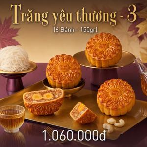Bánh trung thu Givral Combo Trăng yêu Thương 3 - 150gr, 1 trứng, 6 bánh