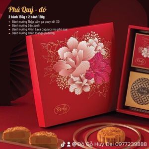 Bánh trung thu Richy 2022 hộp Phú Quý (Đỏ) - 4 bánh