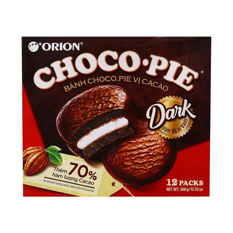 Bánh vị ca cao Choco-pie Dark hộp 360g (12 cái)