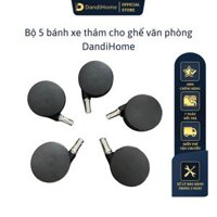 Bánh xe bàn ghế văn phòng, ghế công thái học, ghế xoay DandiHome - Bộ 5 bánh xe thảm