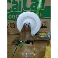 BÁNH XE CÀNG INOX 304 100MM - BÁNH NHỰA TRẮNG PP