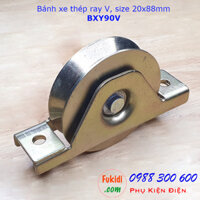 Bánh xe cổng lùa thép ray V, size 20x88mm tải trọng 180kg - BXY90V