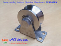 Bánh xe cửa cổng lùa inox 304 có đế treo ray V size 22x48mm BX2248PV