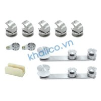 Bánh xe cửa lùa treo ray ống Inox