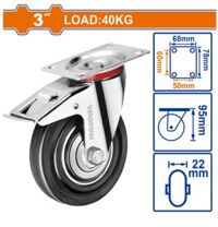 BÁNH XE ĐẨY CAO SU XOAY 3" CÓ KHÓA WADFOW WJL3333