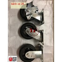 Bánh xe đẩy hàng cao su đen chịu lực 150mm , bánh xe xoay 360° có khóa chống trơn trượt - hỗ trợ vận chuyển rất hiệu quả