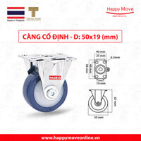 Bánh xe đẩy PU tải nhẹ càng cố định - 50-65-75mm - Happy Move Thái Lan - 50mm