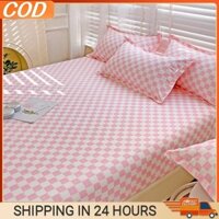 Bánh XE GINGHAM | Thiết kế Drap giường in hình Hàn Quốc | Cotton Canada | Khăn trải giường thẩm mỹ