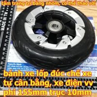 bánh xe lốp đúc chế xe tự cân bằng, xe điện phi 155mm trục 10mm kde6375