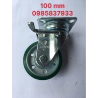 Bánh xe Pu 100mm xoay khóa tiêu chuẩn Nhật bản chịu dàu mỡ tải trọng lớn tại Máy NTT bảo hành dài hạn lắp xe đẩy