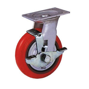 Bánh xe PU dòng 40 tải trọng trung bình trục xoay có chốt khóa Kyung Chang 4060S A1 PC TB