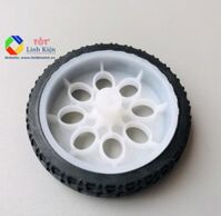 Bánh Xe Robot Đen Trắng 65mm làm xe DIY Stem tương thích động cơ giảm tốc