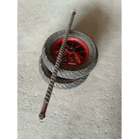 Bánh xe rùa, bánh xe cút kít xăm mới lốp cũ Dùng 6304 hoặc 6205 Kèm theo TRục. Hoặc Ko Trục