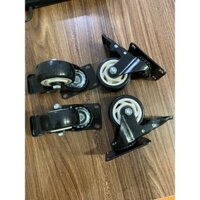 Bánh xe viền đen PVC 7CM, bánh vòng bi sắt, bánh xe đẩy hàng 7cm