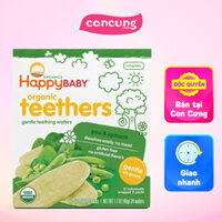 Bánh xốp hữu cơ vị đậu hà lan và rau bina Happy Baby Teethers Organic (4g x 12 gói)