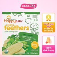 Bánh xốp hữu cơ vị đậu hà lan và rau bina Happy Baby Teethers Organic (4g x 12 gói)