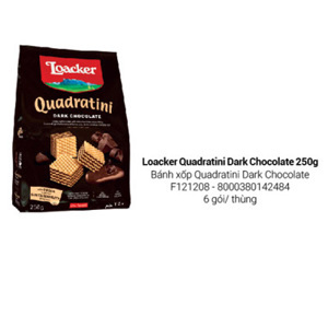 Bánh xốp Loacker Quadratini sô cô la đắng 250g