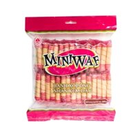 Bánh xốp ống MiniWaf, nhân kem dâu-Hải Hà, gói (330g).