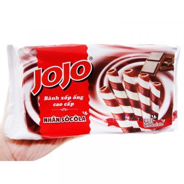 Bánh xốp ống nhân socola Jojo gói 125g