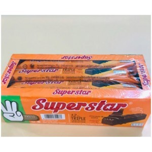 Bánh xốp phủ kem socola Superstar hộp 216g