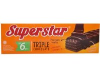 Bánh xốp phủ kem socola Superstar hộp 108g
