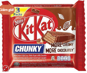 Bánh xốp phủ socola KitKat Chunky gói 114g