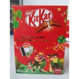 Bánh xốp phủ socola kitkat gói 204g-12 thanh x 17g