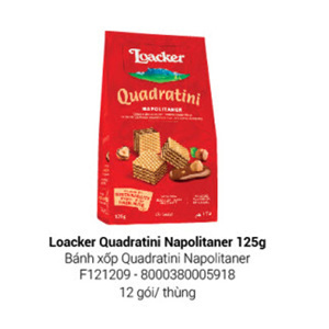 Bánh xốp Quadratini Kem hạt dẻ hiệu Loacker 125g