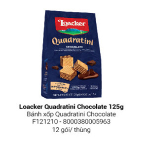 Bánh xốp Quadratini Kem hạt dẻ hiệu Loacker 125g