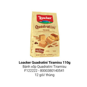 Bánh xốp Quadratini Tiramisu hiệu Loacker 110g