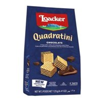 Bánh Xốp Socola, Quadratini, Chocolate, Crispy Wafer Cubes with Chocolate Cream Filling, 4.41 oz (125g) - LOACKER