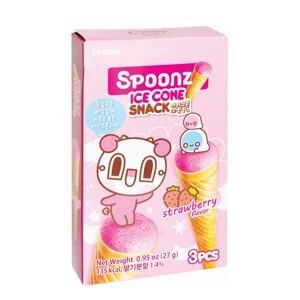 Bánh xốp vị dâu Spoonz Ice Cone Snack hộp 27g