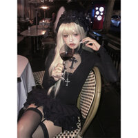 【BANKO】Áo thun dài tay ren màu đen mùa xuân dành cho nữ