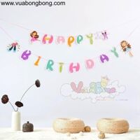 Banner dây cờ HAPPY BIRTHDAY cô gái mẫu 1