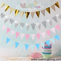 Banner dây cờ tam giác ép kim nhũ